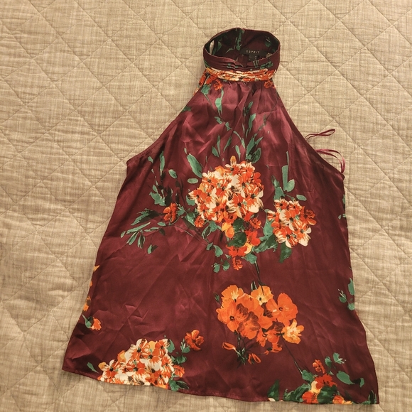 ESPRIT BEAUTIFUL FLORAL PRINT HIGH NECK HALTER TOP - Picture 8 of 8